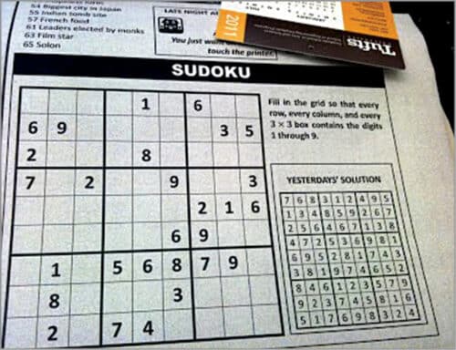 Fig. 1: Sample unsolved sudoku puzzle