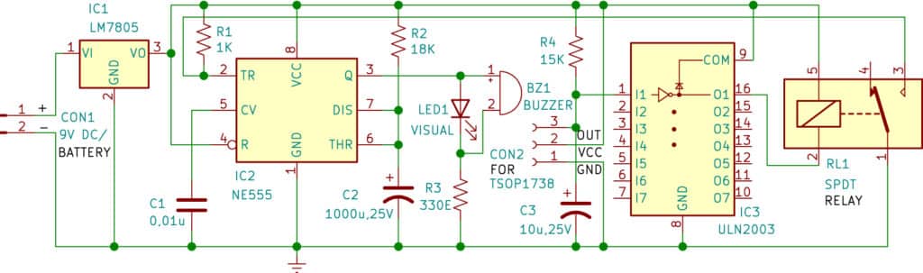 Fig. 2: Circuit diagram of the alarm