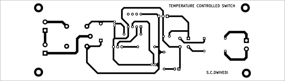 Fig. 3: Actual-size PCB layout for the circuit 