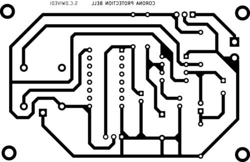 Fig. 5: Actual-size PCB of the circuit