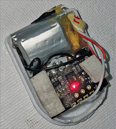 Fig. 5: Author’s prototype for the sticker with battery