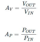 Voltage Gain and Power Gain
