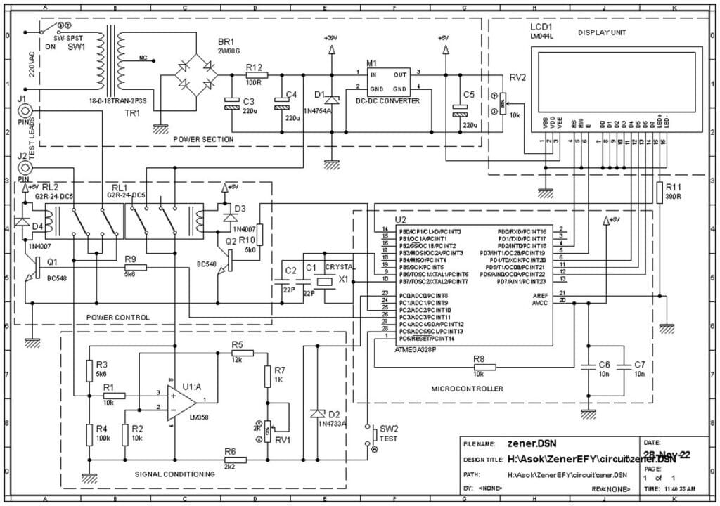 Zener Diode Tester Internal Circuit