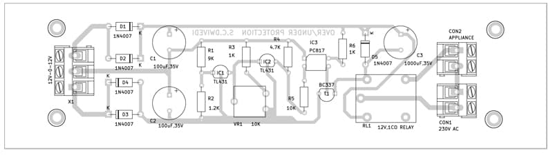 Overvoltage Protection Circuit PCB Layout