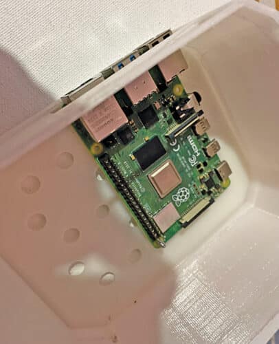 Raspberry Pi placed in the case 