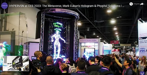 Larger than life holograms that can be used for live-streaming, demonstrated by HyperVSN at CES 2023 (Courtesy: CES, HyperVSN and Brian Kong)
