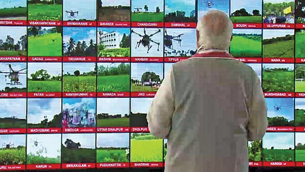 PM Modi flagged off 100 kisan drones last year