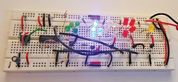 555 Timer based 5-Colour LED Flasher Circuit