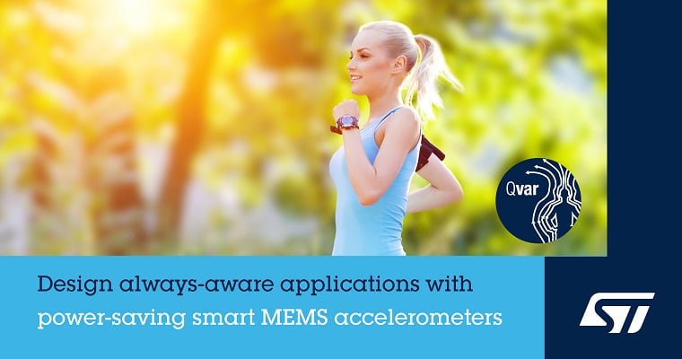 First AI-Enhanced Smart Accelerometers From STMicroelectronics Raise Performance & Efficiency For Always-Aware Applications