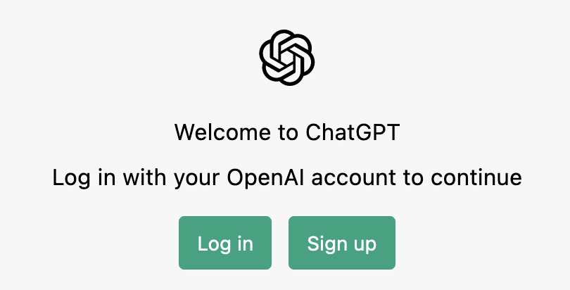 Página de inicio de sesión de ChatGPT 