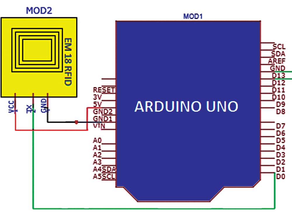 EM-18 and Arduino programing circuit 