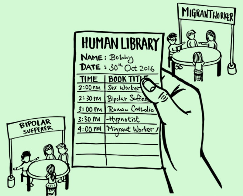 The “Human Library” project that is running successfully in several technologically advanced nations, shows that AI cannot replace humans... yet (Courtesy: Human Library SG)