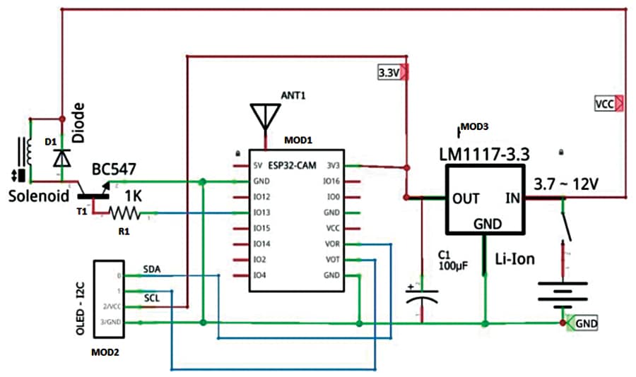 Diagrama de circuito del dispositivo de clasificación de objetos