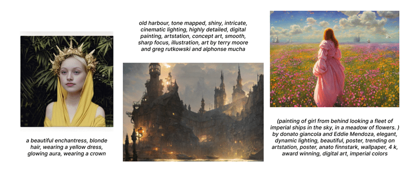 Prompts that produced those images 