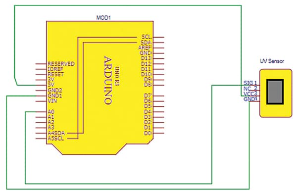 Circuit diagram of UV Radiation Testing Device