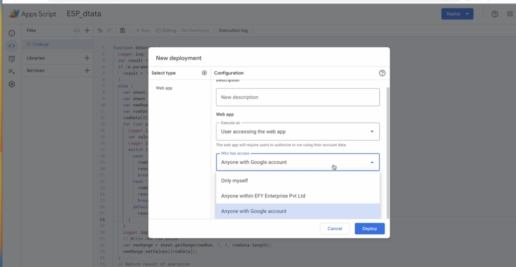 Google Sheet Configuration