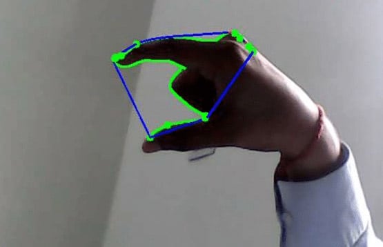 Hand Gesture Tracking using OpenCV