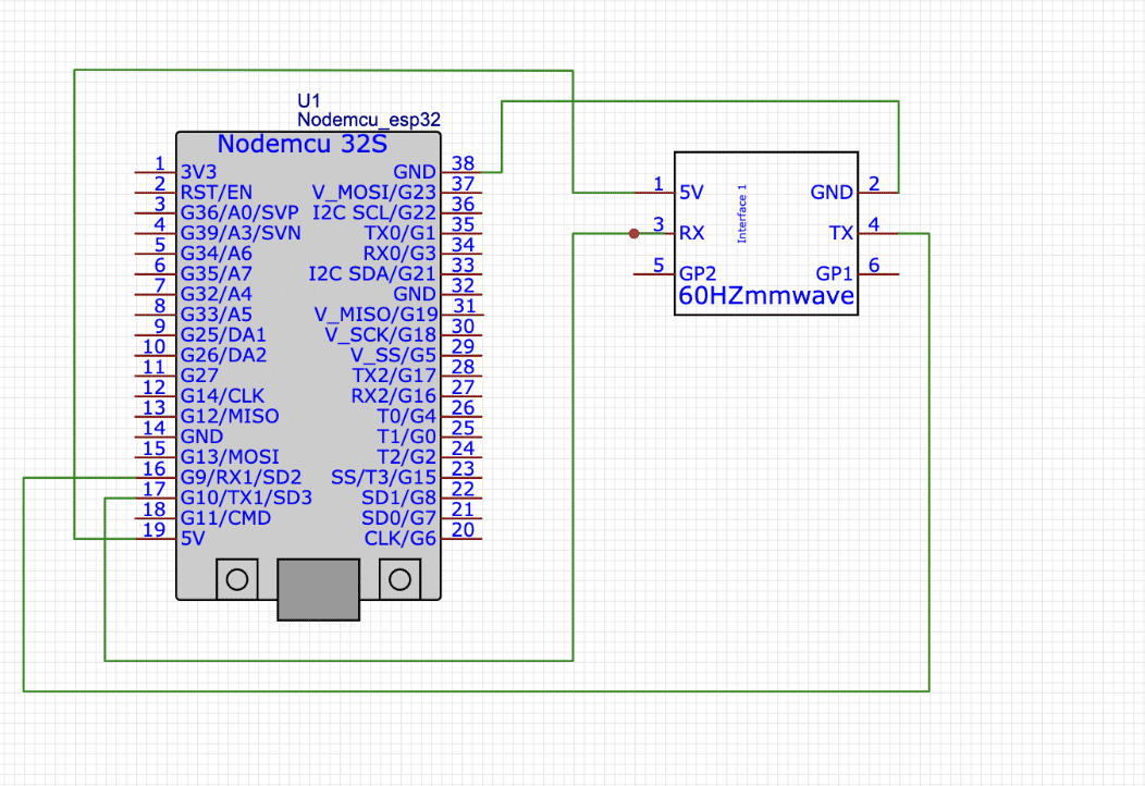 ESP32 and mmWave Radar Module Connection for Heart and Pulse Rate Monitoring