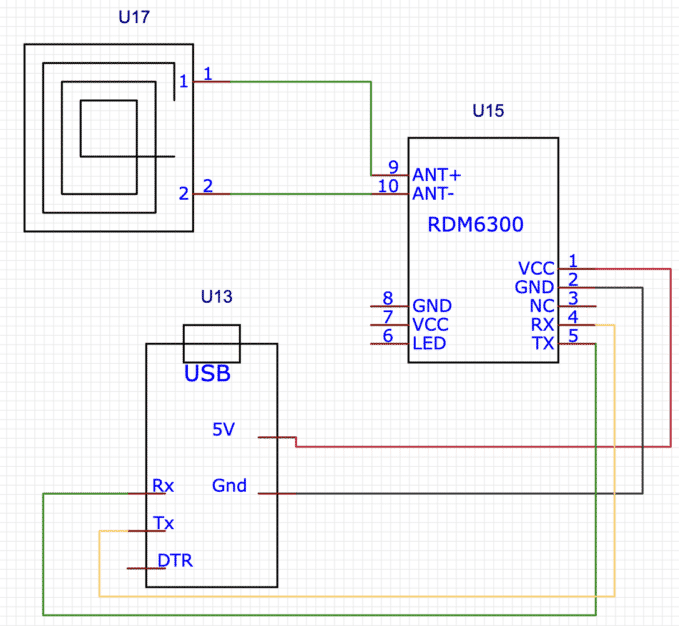 FTDI and RDM6300 RFID reader Connection