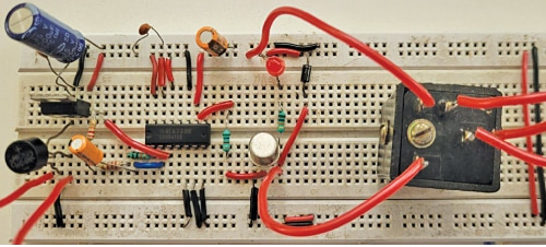 Interval Timer Circuit on Breadboard