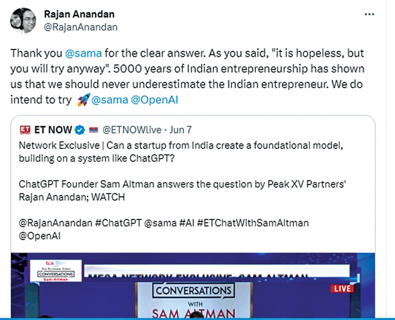 Rajan Anandan tweets 