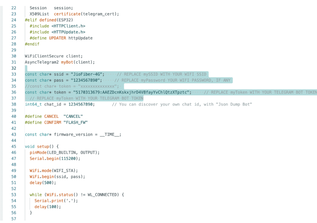 OTA Firmware Update Code