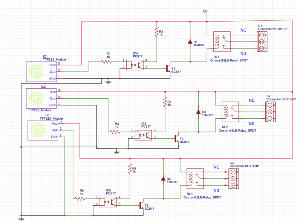 DIY Touch Switchboard Circuit Diagram