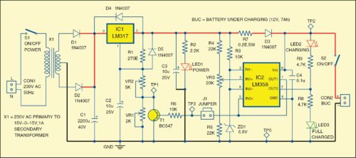 12V Battery Absorb and Float Charger Circuit