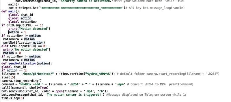 Raspberry Pi BOT API Key