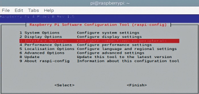 Raspberry Pi configuration menu