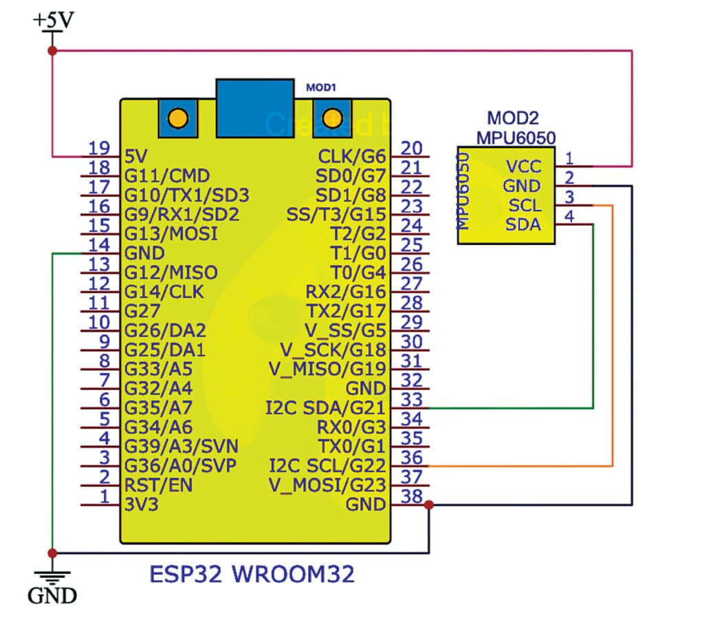 Fall Detection System ESp32 and MPU6050 Connection