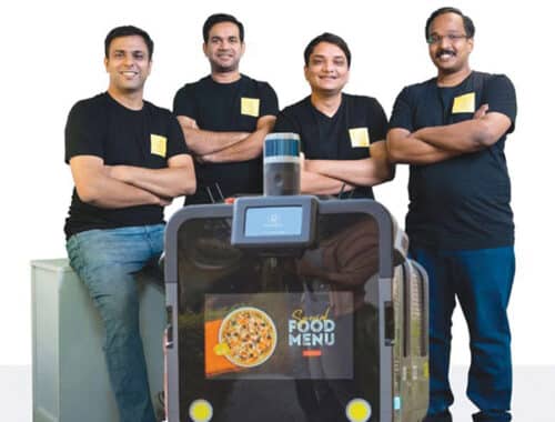 Ritukar-Vijay-CEO-Ashish-Gupta-Chief-Engineer-Design-and-Manufacturing-Hardik-Sharma-Chief-Engineer-Cloud-and-Robot-Integration-Pradyot-Korupolu-CTO