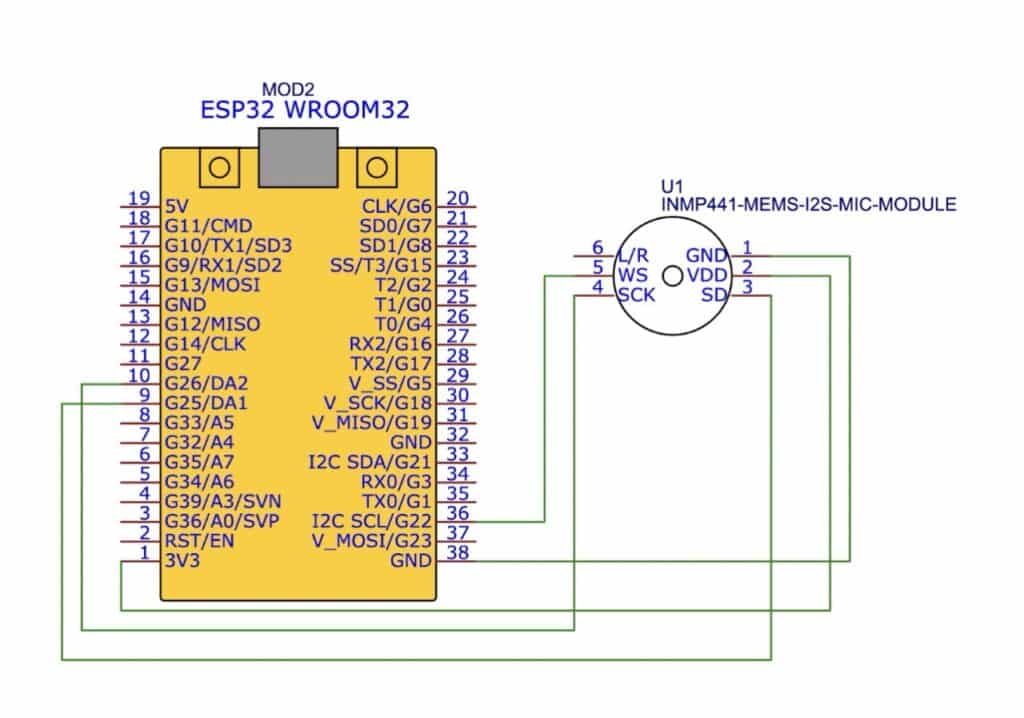 ESP32 MEMS I2C Mic Connection