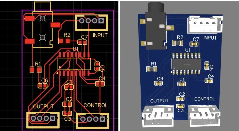 Stereo Audio Amplifier Circuit PCB Design