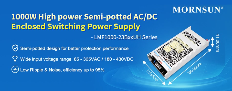 1000W High Power Semi-Potted AC/DC Enclosed Switching Power