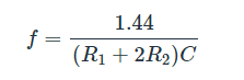 Astable 555 Timer Frequency Formula
