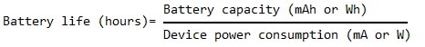 Battery Life Calculation Formula