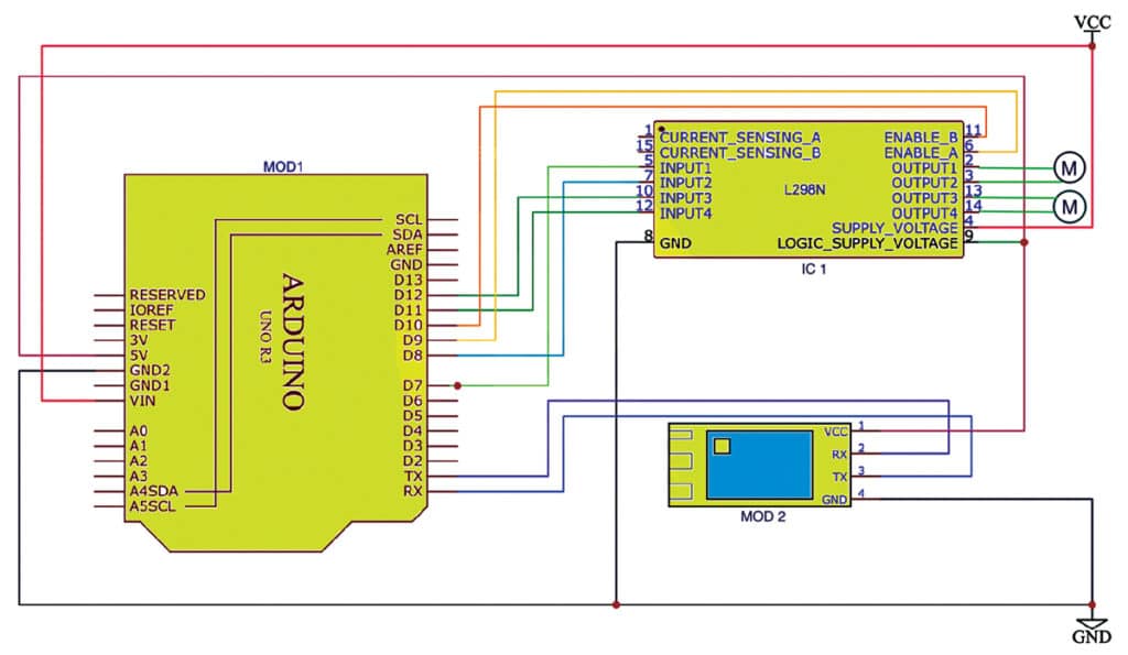 Circuit for Smart Water Serving Robot