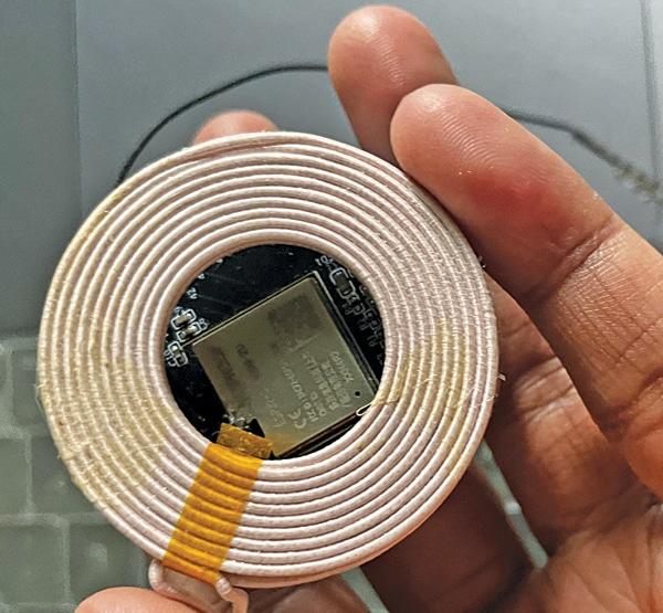 Energy harvesting coil with Indusboard