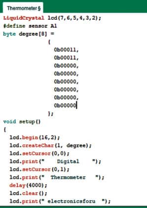 Arduino-based Digital Thermometer | Circuit and Code