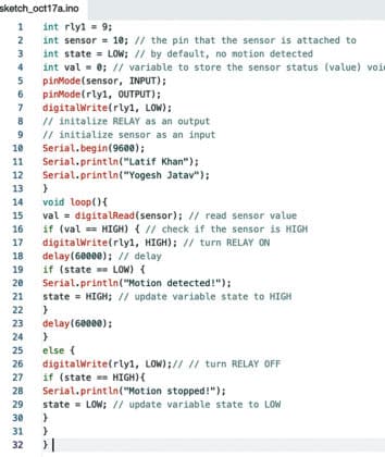 Arduino Motion Sensor for Controlling Electrical Devices