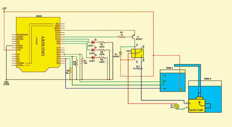 DIY Automatic Water Level Indicator and Controller with Arduino