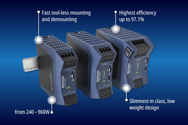 Three-Phase Power Supplies For DIN Rails