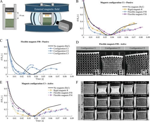 Active and passive reprogrammable impact response. Credit: Advanced Materials (2025). DOI: 10.1002/adma.202412353