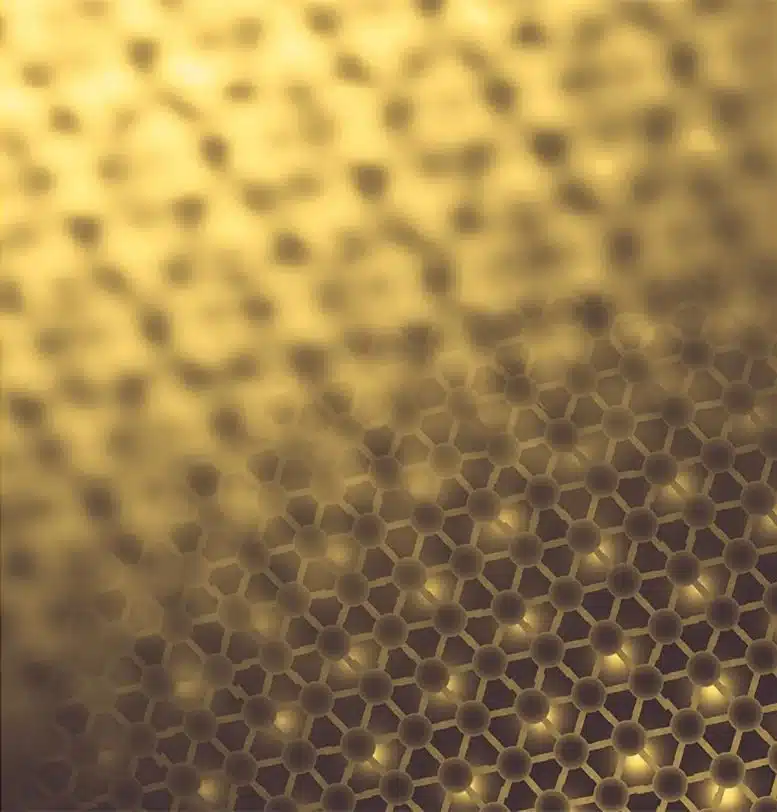 An intercrystal formed by overlaying twisted graphene on hexagonal boron nitride