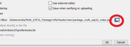 Multiple ESP32 Board Package URL
