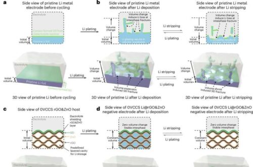 Nanoengineered electrode solves lithium-metal battery challenges. Credit: Nature Nanotechnology (2025)
