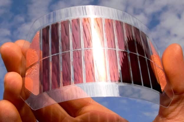 BPA-coated organic solar cell generating power and detecting light.