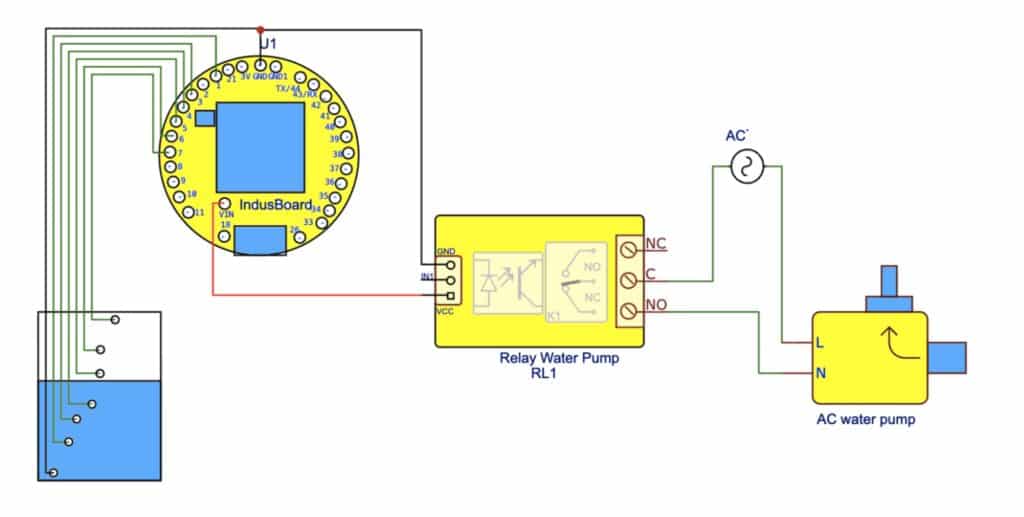 Circuit for Water Level Monitoring and Pump Control System