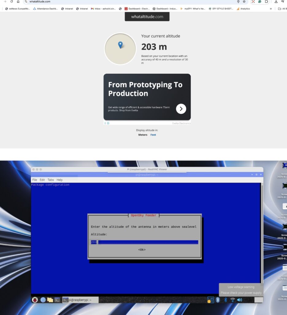 Finding the altitude and inserting the altitude on OpenSky